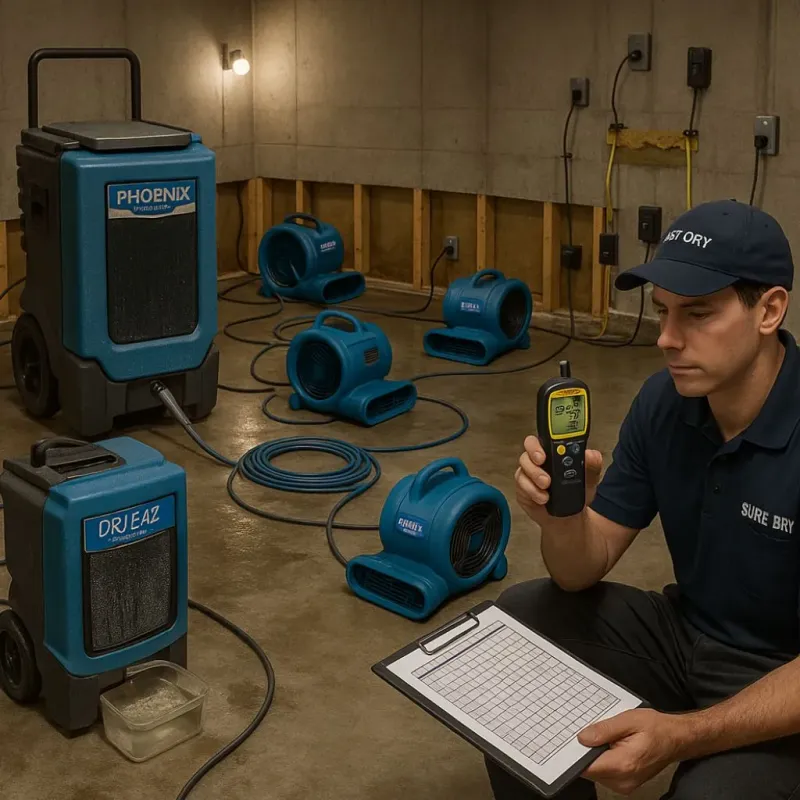 Structural Drying and Dehumidification process in Wickliffe, KY